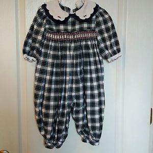 Plaid winter romper